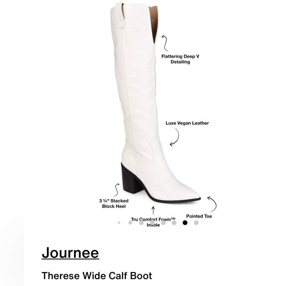 Elegant White Knee-High Boots (wide) never worn